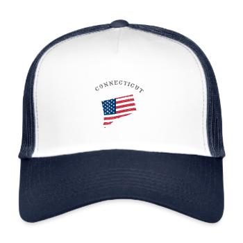 Connecticut US flag in the state - Trucker Cap - white/navy - Front