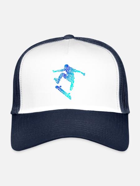 Board Longboard Skater - Trucker Cap - white/navy