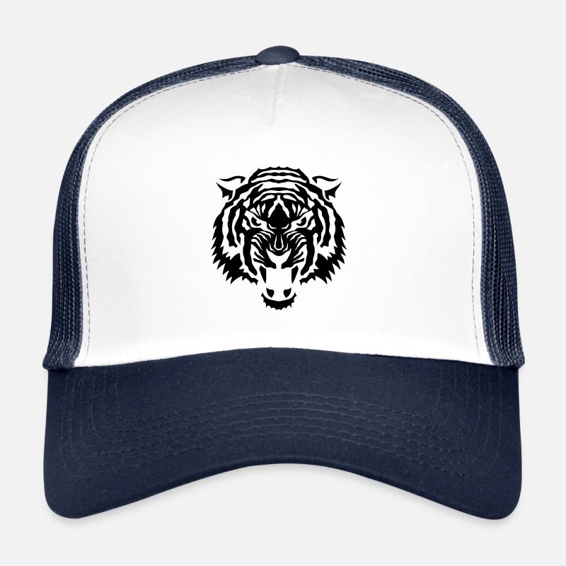 tigre tribal 1072 - Casquette trucker  - blanc/marine