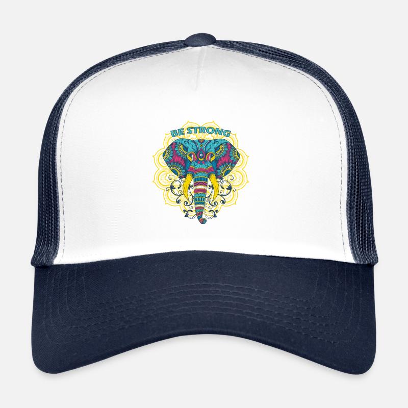 Éléphant de mandala coloré Casquette trucker 