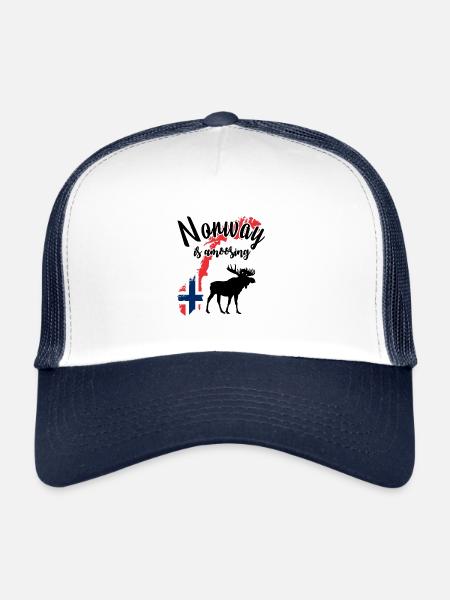 La Norvège s'amuse - Casquette trucker  - blanc/marine - Devant