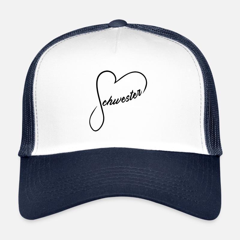 Schwesterherz - Trucker Cap - Weiß/Navy