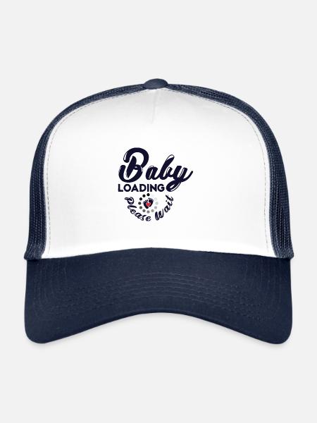 Bébé est accusé, femme enceinte - Casquette trucker  - blanc/marine - Devant