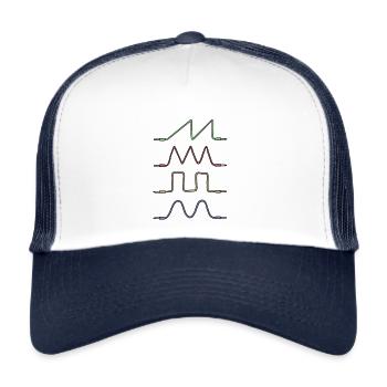 Synthesizer Waveform jack cable - Trucker Cap - white/navy - Front