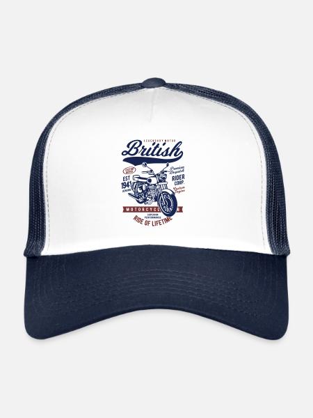 British Motorcycle - Trucker Cap - white/navy