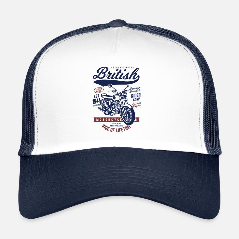 British Motorcycle - Trucker Cap - white/navy