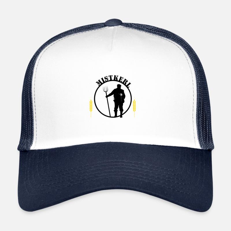 Bauer Landwirt Mistkerl lustige Geschenkidee - Trucker Cap - Weiß/Navy