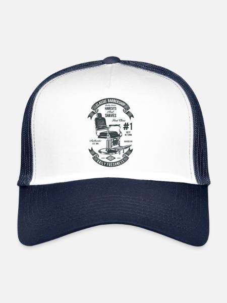 Salons de coiffure Vintage - Casquette trucker  - blanc/marine - Devant