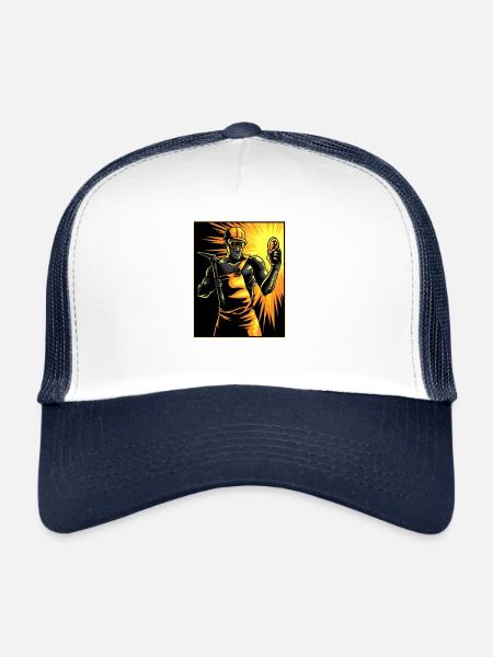 Bitcoin Miner Satoshi Nakamoto BTC Bitcoins Mining - Casquette trucker  - blanc/marine - Devant