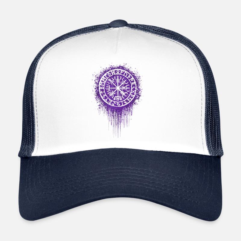 Wikinger Runen - Viking Runes - Tattoo Tribal - Trucker Cap - Weiß/Navy