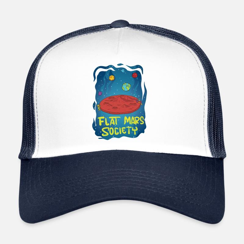 Flat Mars Society - Casquette trucker  - blanc/marine