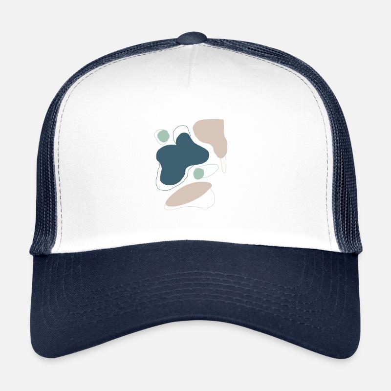 abstrakt blau beige Muster Formen Trucker Cap