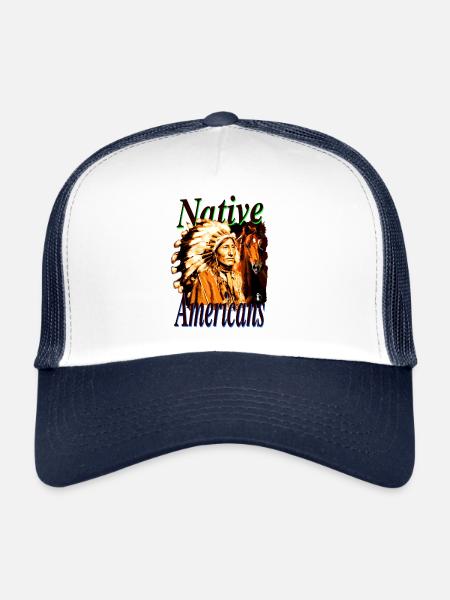 Native Americans 2 - Casquette trucker  - blanc/marine - Devant