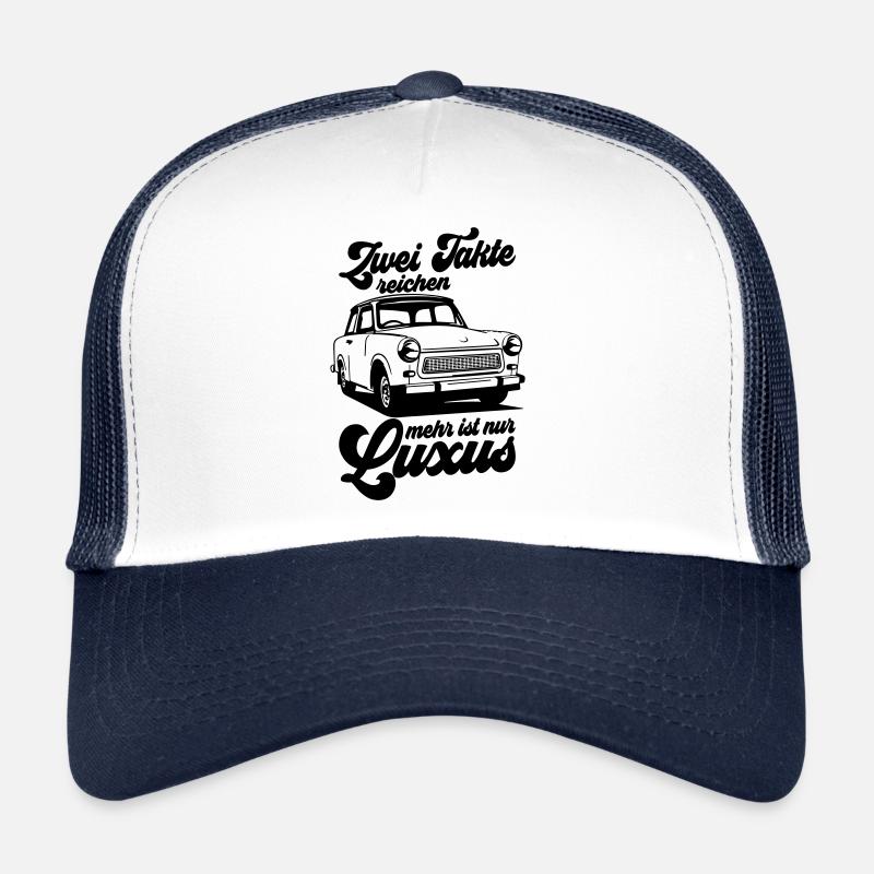 Farbe änderbar | Trabbi Zweitakt  - Trucker Cap - Weiß/Navy