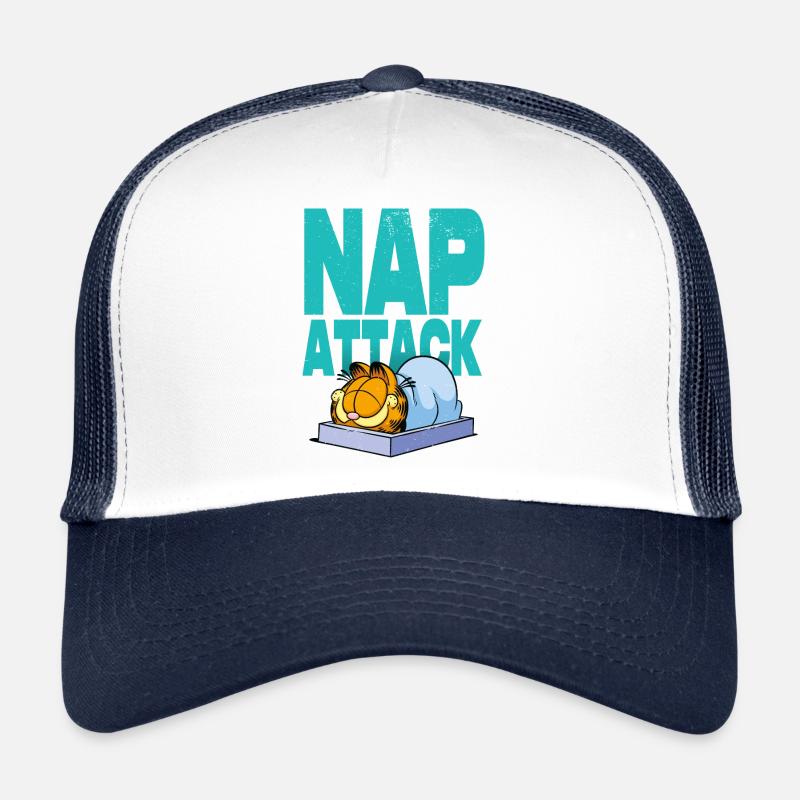 Garfield Mittagsschlaf Nap Attack - Trucker Cap - Weiß/Navy