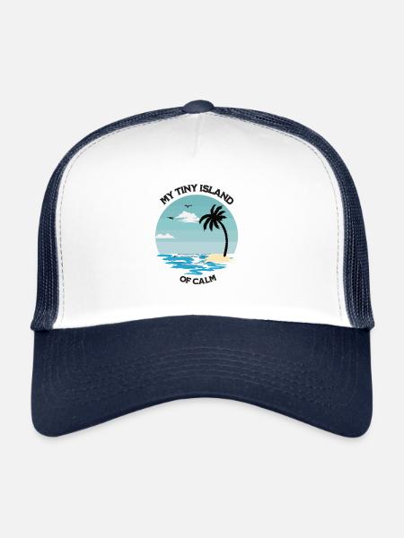 Island, beach and sea - my tiny island of calm - Trucker Cap - white/navy - Front