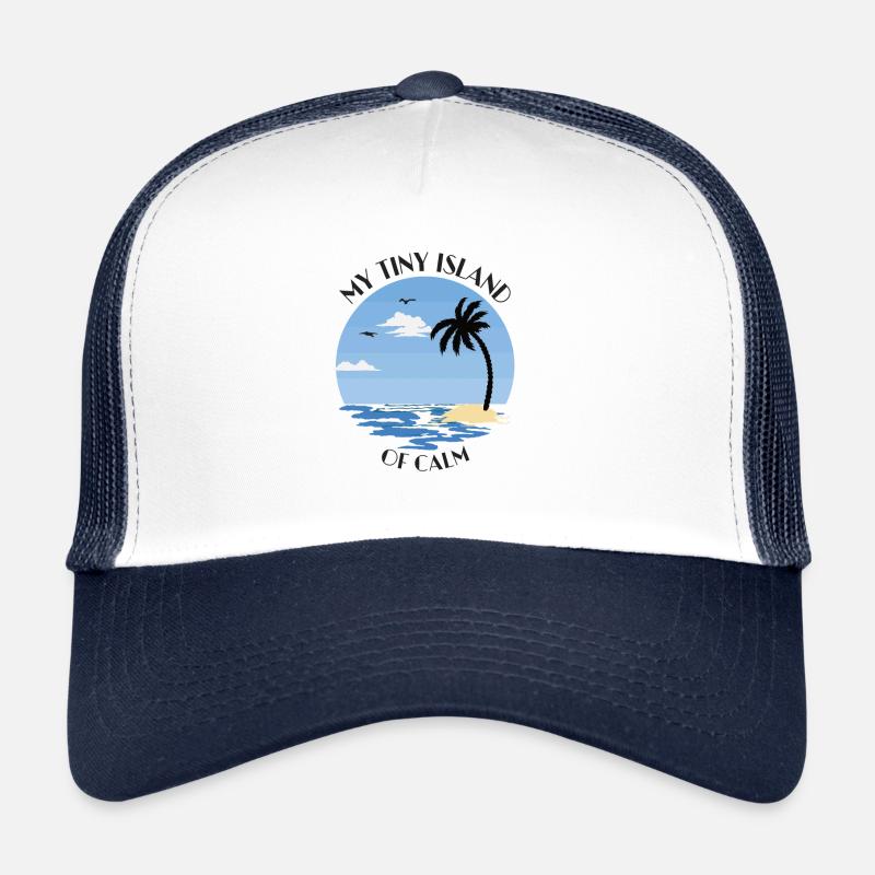 Palme, Strand und Meer - my tiny island of calm Trucker Cap