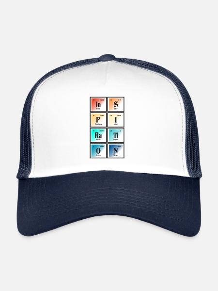 Inspiration - Tableau périodique des éléments - Casquette trucker  - blanc/marine - Devant