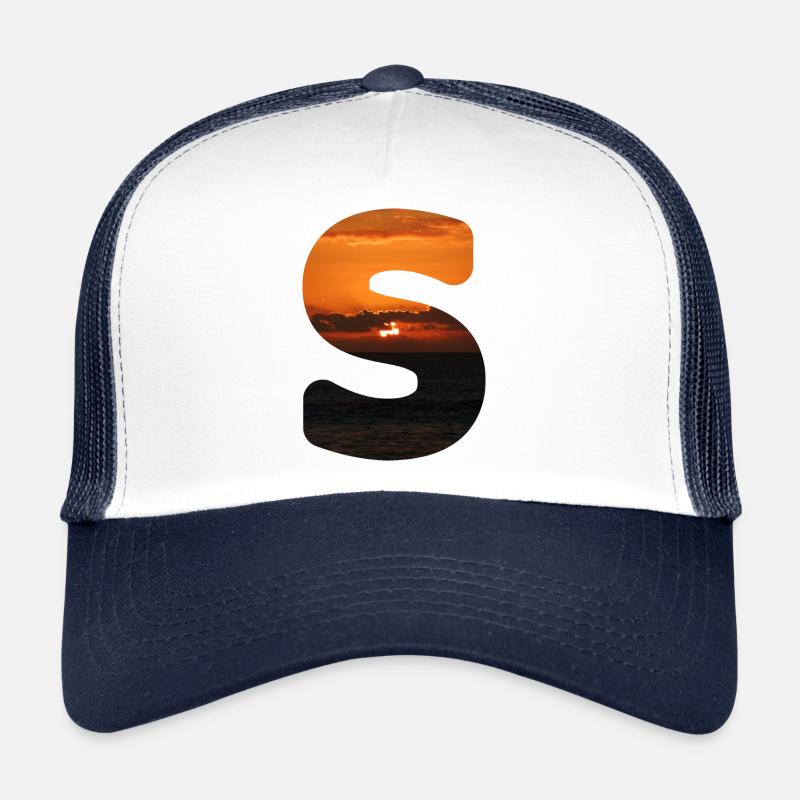 Sommer Buchstabe S Schriftzug Sommerferien Sonne - Trucker Cap - Weiß/Navy