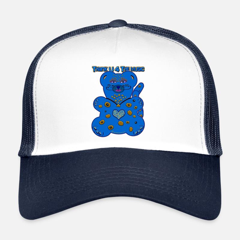 Merci U 4 la musique * ours-chat en bleu Casquette trucker 