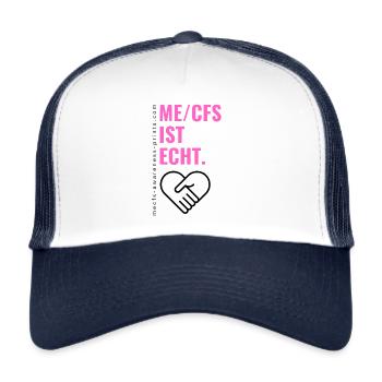 ME/CFS IST ECHT - pink edt. - Trucker Cap - Weiß/Navy - Vorne