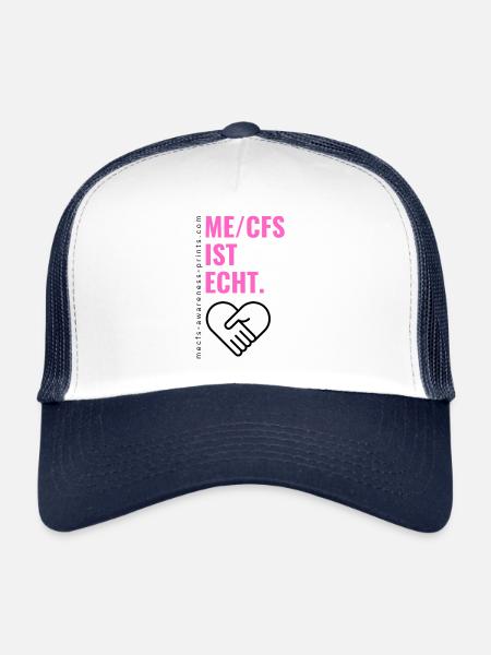 ME/CFS IST ECHT - pink edt. - Trucker Cap - Weiß/Navy - Vorne