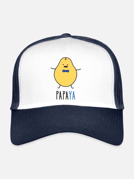 Dad as Papaya - Trucker Cap - white/navy - Front