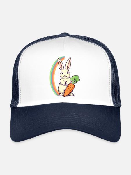Lapin de la fierté - Casquette trucker  - blanc/marine - Devant