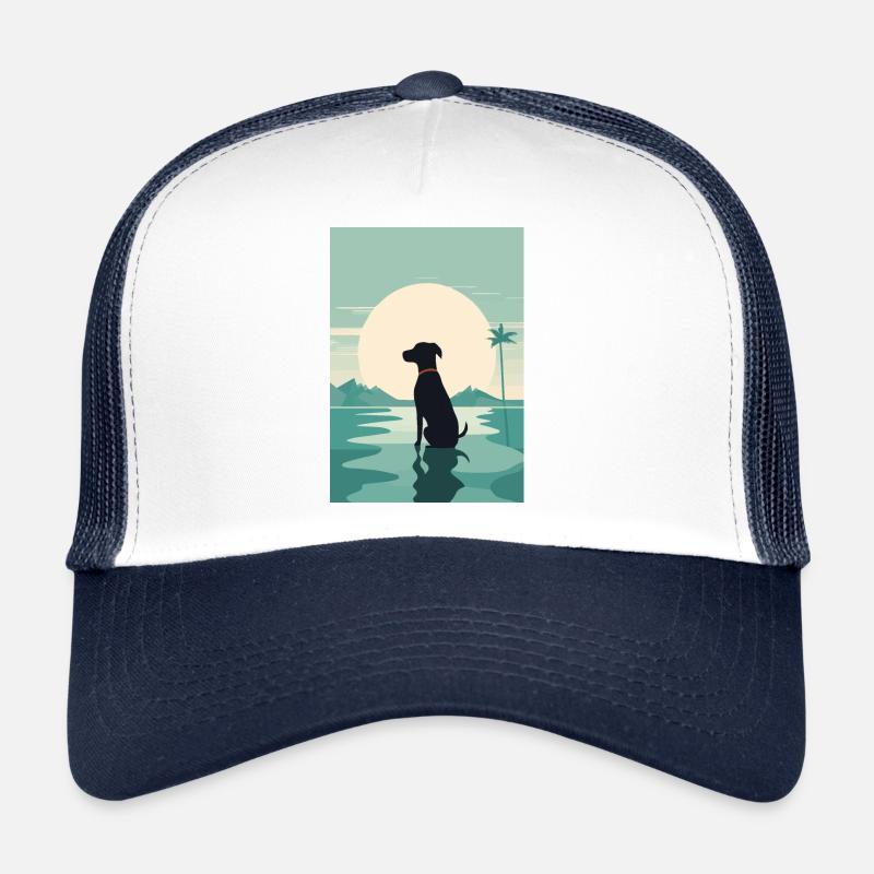 Chien au bord de l’eau Casquette trucker 