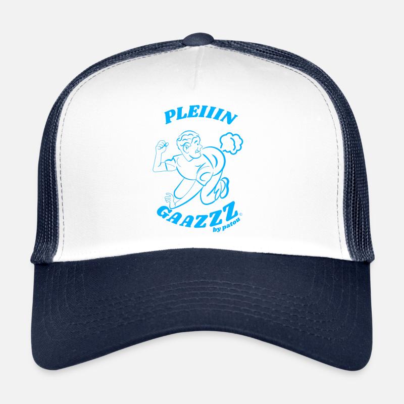 Plein Gaz style couleur L'OM - Casquette trucker  - blanc/marine