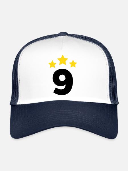9 Year Star - 9th Anniversary Gift - Trucker Cap - white/navy - Front