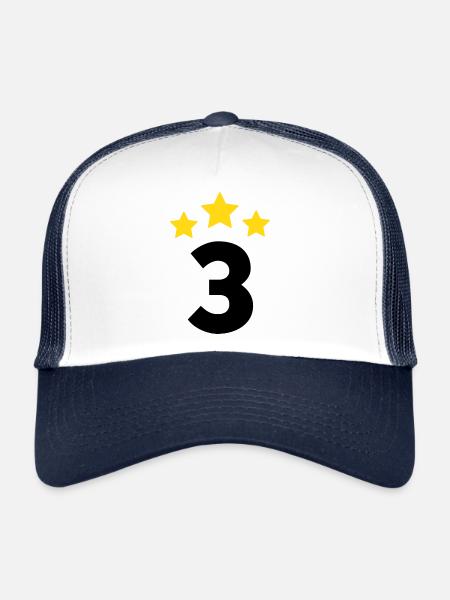 3 Year Star - 3rd Anniversary Gift - Trucker Cap - white/navy - Front