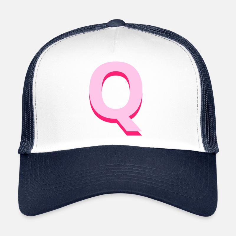 Pop und moderner rosafarbener Q-Buchstabe Trucker Cap