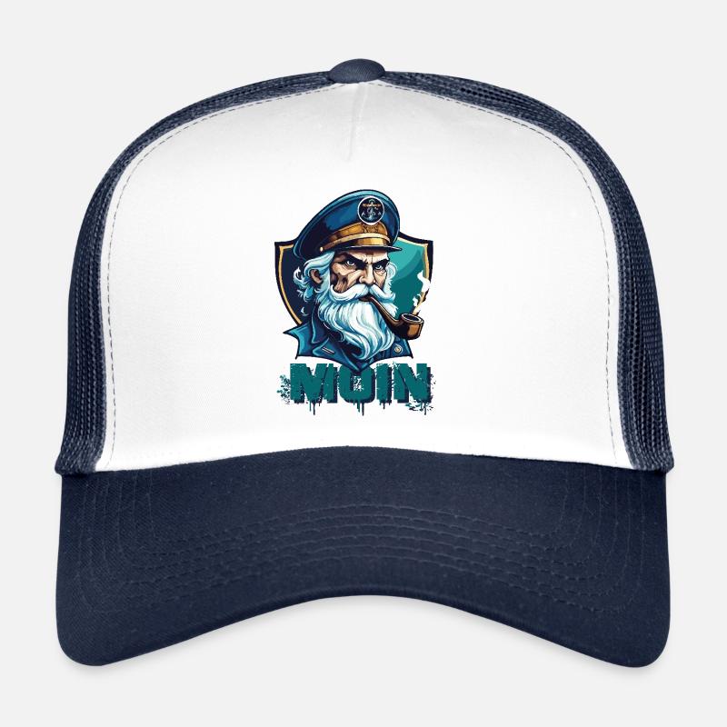 MOIN - Grimmiger Kapitän mit Pfeife Trucker Cap