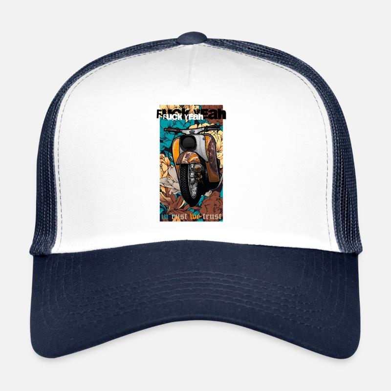 Schwalbe Tuning (gelb / Rost) // Illustration - Trucker Cap - Weiß/Navy