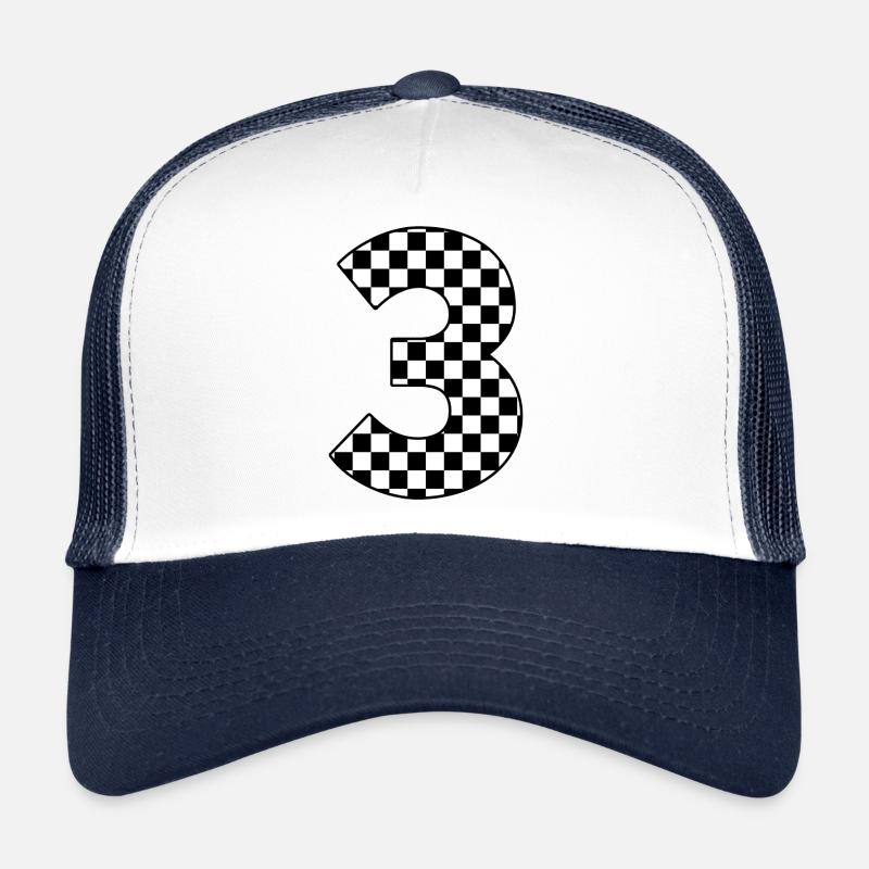 Number 3 plaid Trucker Cap