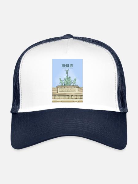 Berlin Germany - Trucker Cap - white/navy - Front
