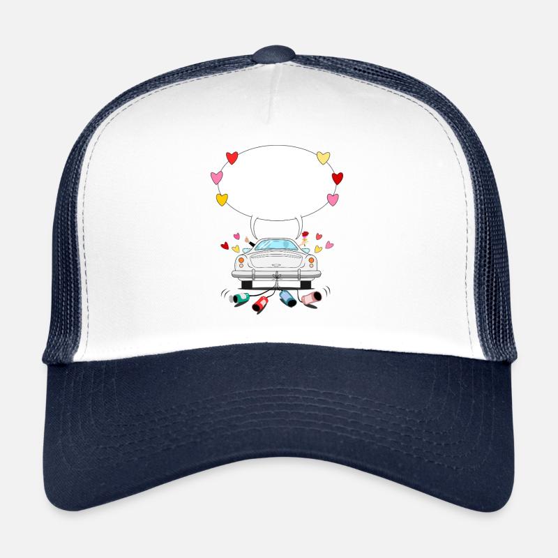 Wedding car with speech bubble in silver Trucker Cap