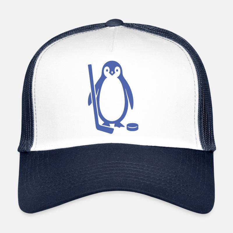 Minimalistischer Pinguin Eishockeyspieler Silhouet Trucker Cap