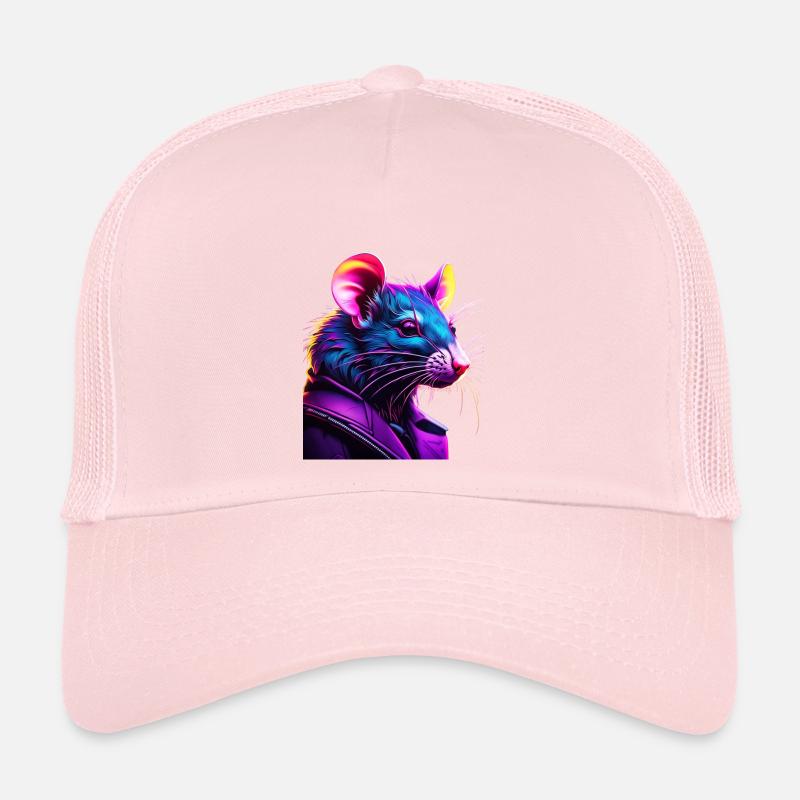 Neon Rat en Cuir Blouson Casquette trucker 