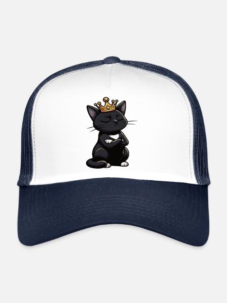 Funny Cat Cats Cat Lover Kitten - Trucker Cap - white/navy - Front