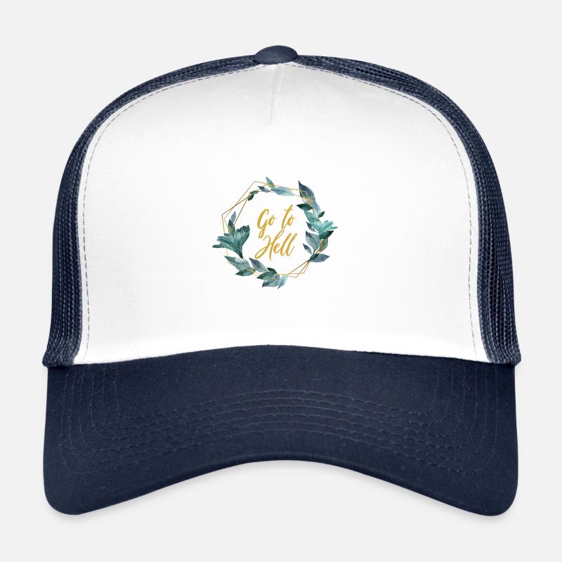 Idée de cadeau de guirlande de fleurs de l'enfer - Casquette trucker  - blanc/marine