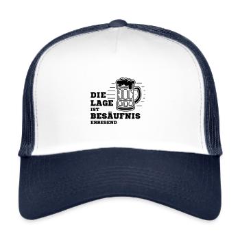 Die Lage ist Besäufnis erregend - Trucker Cap - Weiß/Navy - Vorne