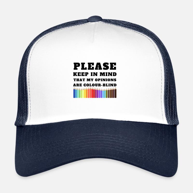 My opinions are colour-blind - Trucker Cap - white/navy