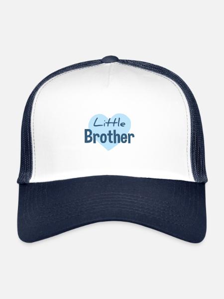 Little Brother - petit frère - Cadeau - Casquette trucker  - blanc/marine - Devant