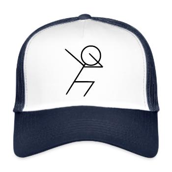 DAB Jubel Shirt Dabbing Dance cool T-Shirt - Trucker Cap - Weiß/Navy - Vorne