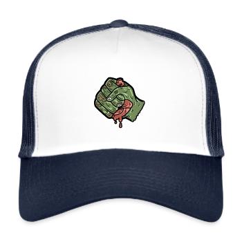 Zombie Hand Herz - Trucker Cap - Weiß/Navy - Vorne
