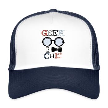 geek - Trucker Cap - white/navy - Front