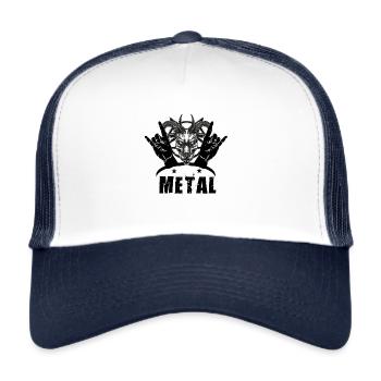 metal music - Trucker Cap - white/navy - Front