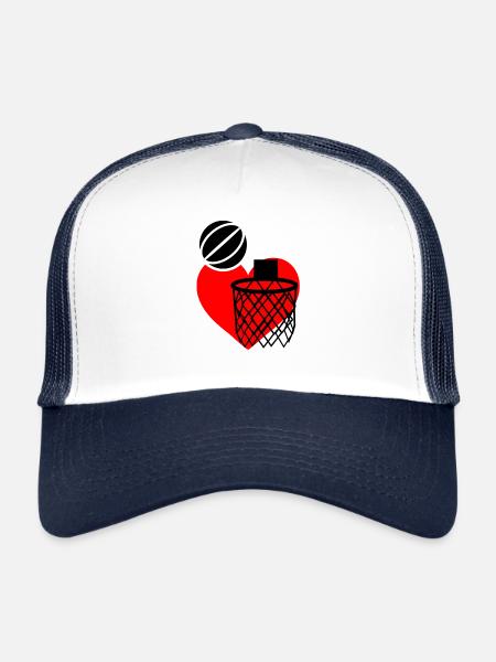 Basketball love - Trucker Cap - white/navy - Front